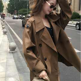 今年流行风衣外套女2025秋季新款巨好看的中长款小个子爆款韩版潮