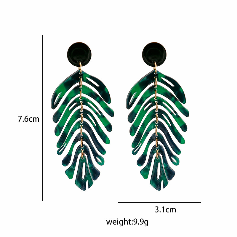17g Weight Drop Earrings Classification 1 Pair Fashion Leaf Acetic Acid Sheets Plating Women's Drop Earrings