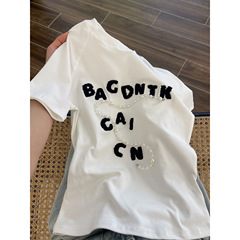 アメリカンギャル刺繍アルファベット白プラスショルダー半袖tシャツレディース夏デザイン感小衆スリム着痩せ上着