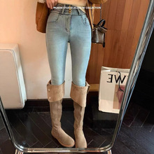 1113-48 买手店尾单四面弹加厚绒小脚裤断码福利9853