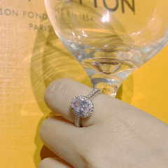 Versailles婚戒 廠家貨源橢圓形仿莫桑歐美時尚1.0Ct鴿子蛋戒指女