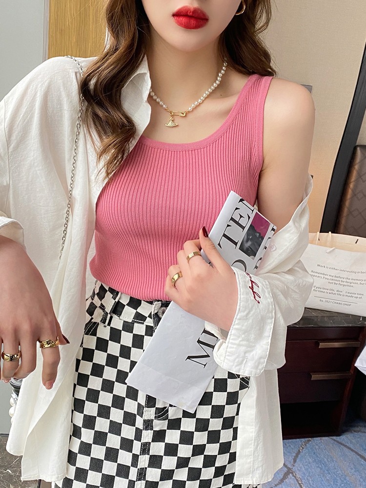 핑크~라운드넥 스타일