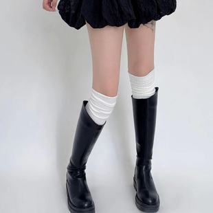 Autumn New ins fashionable stacked boots socks one-piece vertical long pile socks over the knee stitching high thigh socks