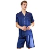 Shorts, silk pijama, summer comfortable set, with short sleeve