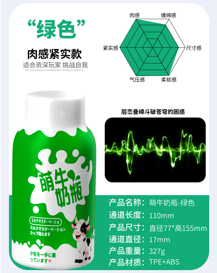 Jiuai Milk Bottle Male Masturbator Cup, TPE+ABS, Manual Control, Adult Men’s Pleasure Toy — detail image 29