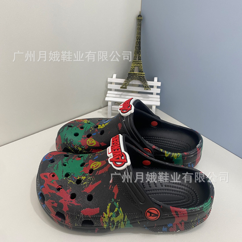 Marvel Co-Branded Avengers Children's Clogs, Non-Slip Sandals, Closed-Toe Slippers, Boys' and Girls' Beach Shoes