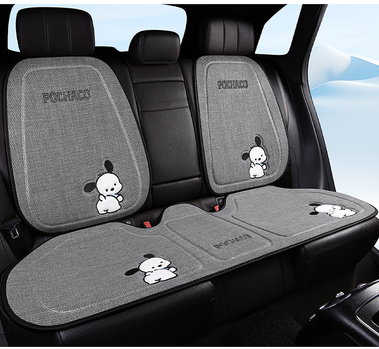 New Car Cushion Linen Simple Four Seasons Universal Pacha Puppy Cartoon Men's and Women's Available Non-Slip Breathable Seat Cushion