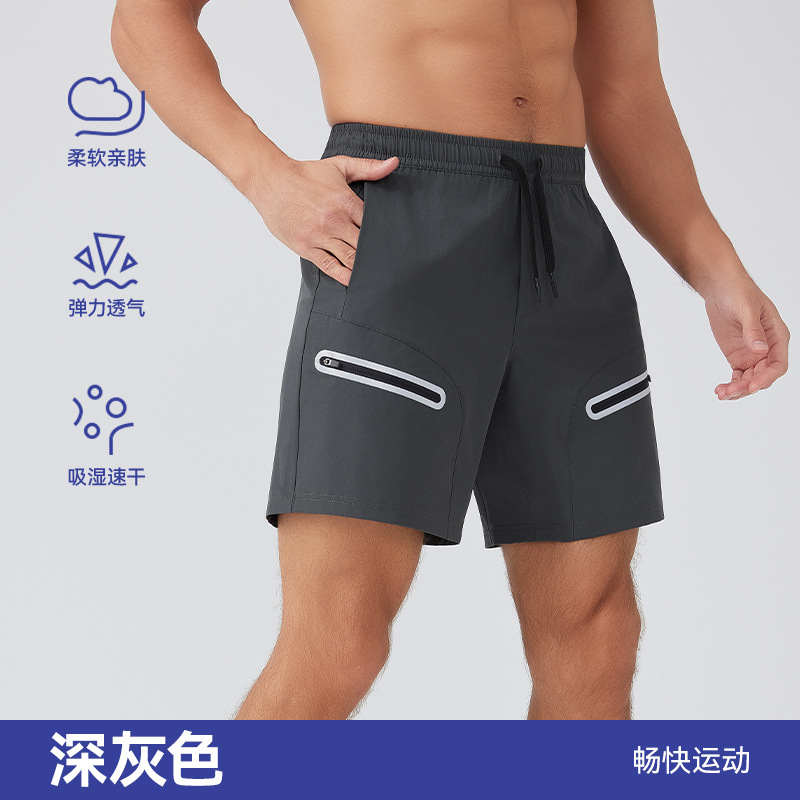 Nuevos pantalones cortos deportivos para hombres corriendo pantalones de fitness de verano pantalones de entrenamiento de tiras reflectantes sueltas pantalones de entrenamiento transpirables y secos pantalones cortos casuales