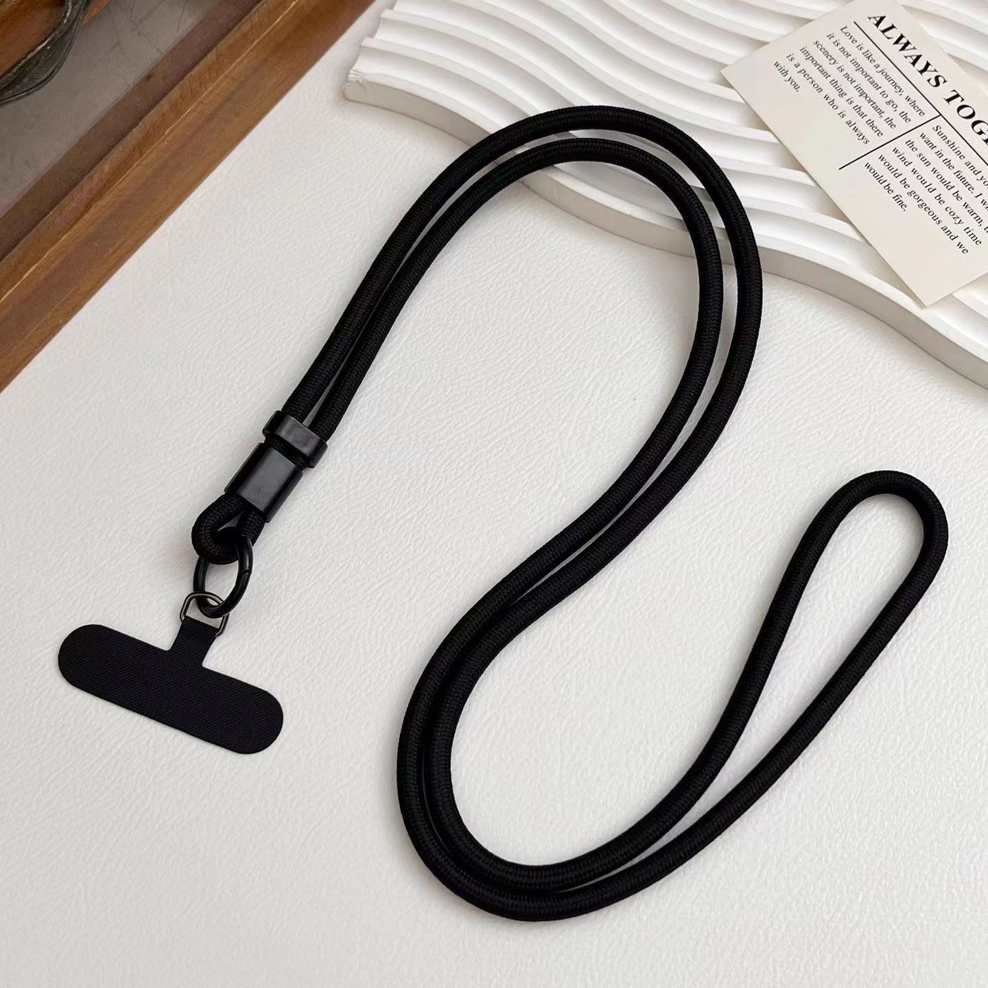 Cerradura ajustable, color sólido, cordón para teléfono móvil, mensajero, cuello colgante, cuerda de nailon de doble uso, tejido fuerte, duradero, anti-pérdida y anti-caída