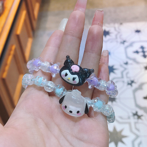 Adorable Kiki Dog Bracelet, Elegantly Designed, Three Lovers Charms, Cute Cartoon Bracelet, Couples Bracelet, Small Rubber Bands, Gift for Boyfriend, Bracelet for Best Friends