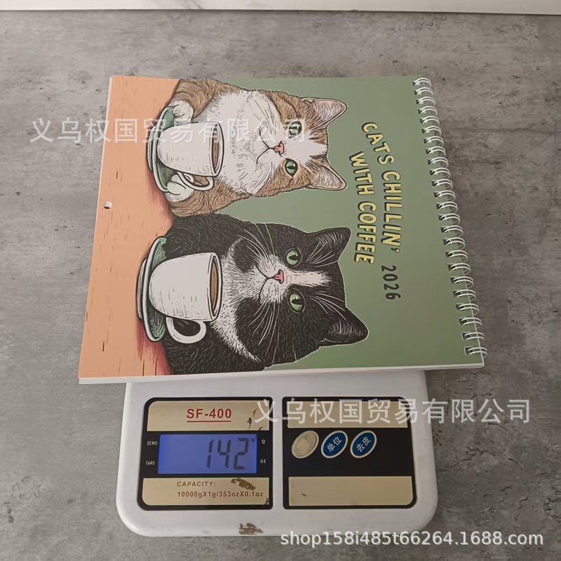 CATS CHILLIN' WITH COFFEE 2026新款咖啡猫日历居家摆件猫咪看书|undefined