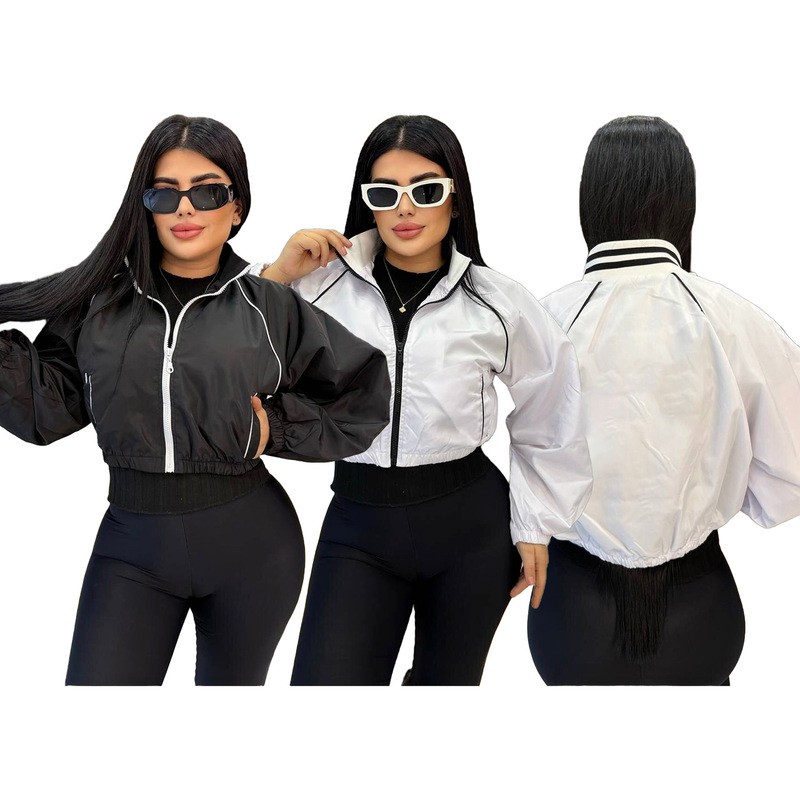 Fashionable Letter-Print Jacket, Autumn and Winter Stand-Collar Short Loose Versatile Casual Baseball Jacket Q6304 Fashionable Letter-Print Jacket, Autumn and Winter Stand-Collar Short Loose Versatile Casual Baseball Jacket Q6304