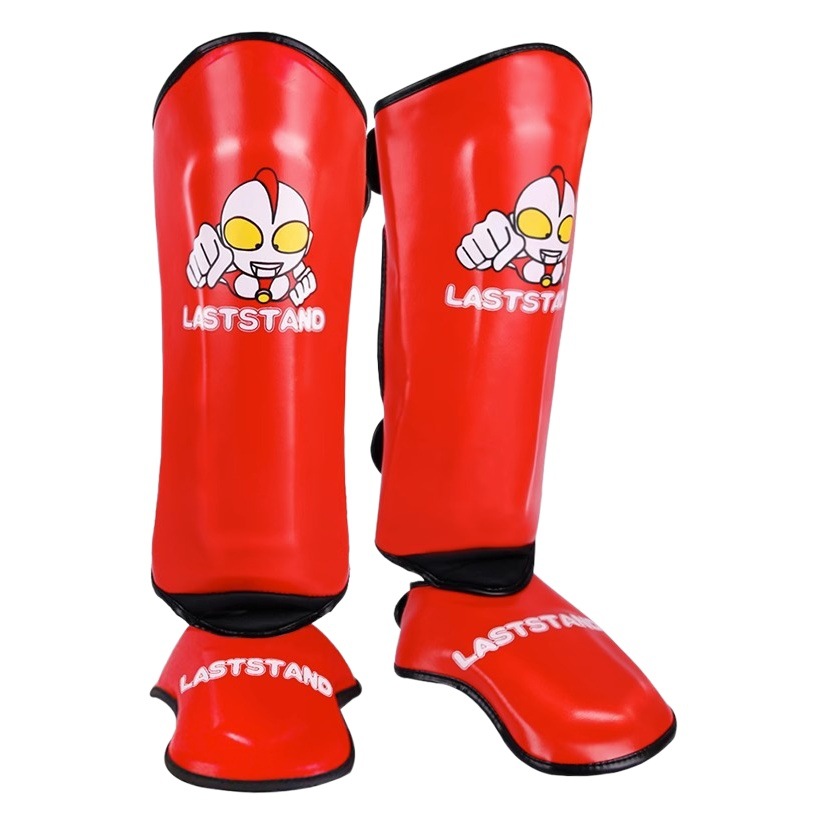 Children's Sanda leg protection with instep boxing free fight fighting professional thickened calf protection board for training competition