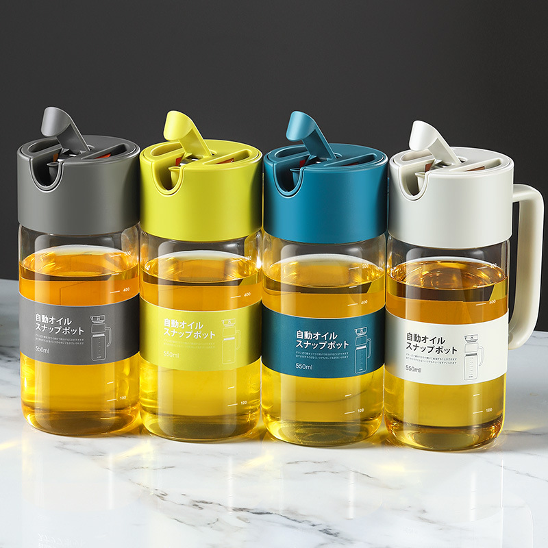 lissa high borosilicate glass oil pot leak-proof oil tank without oil hanging gravity automatic opening and closing soy sauce vinegar oil bottle 500ml