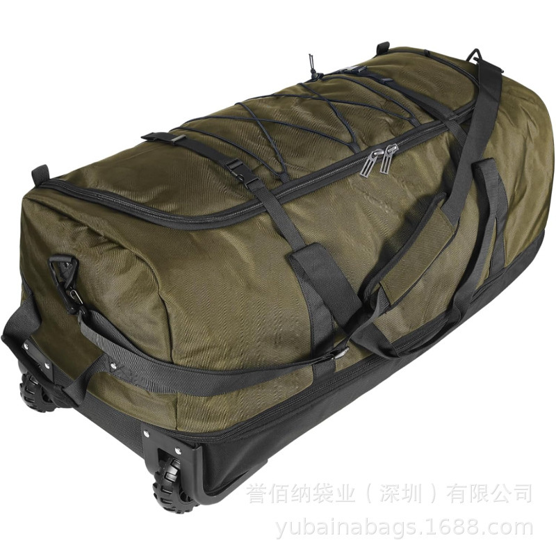 Expandable Soft-Sided Folding Luggage Bag with Wheels, Foldable Large-Capacity Rolling Carry-On Luggage with Multiple Pockets and Compartments