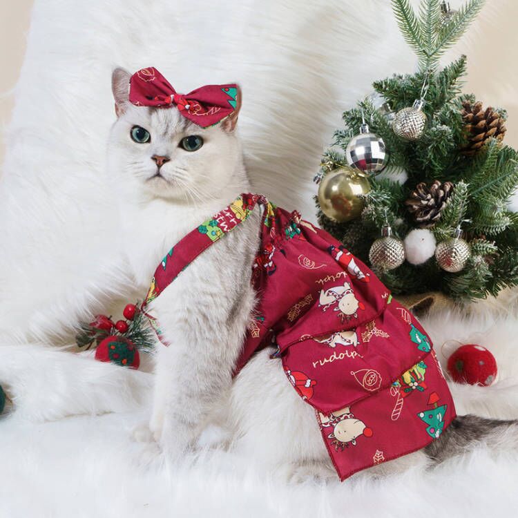 Vestido de Navidad rojo vino + tocado flor