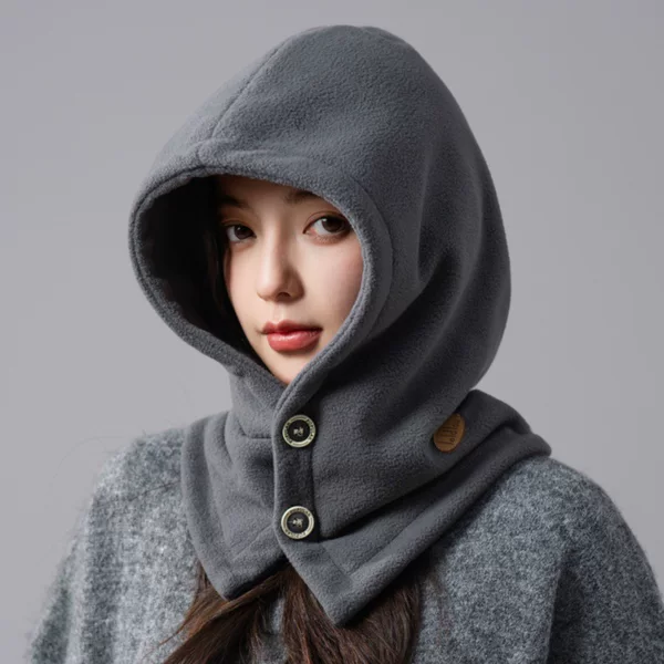 Balaclava cross-border new style hat with integrated neck gaiter for outdoor cycling, providing warmth, wind protection, and adjustable with dual buttons