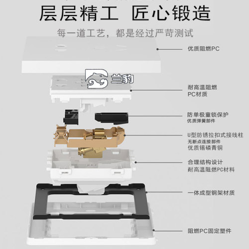 86-type embedded single-pole five-port USB socket panel for concealed installation, five-port white household wall switch, wholesale