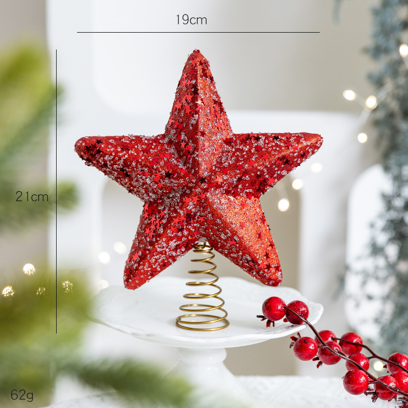 クロスボーダー新製品クリスマスツリートップスターデコレーション粘着ピンクダイヤモンドシーンフォーム五芒星クリスマスツリートップアレンジメント装飾|undefined