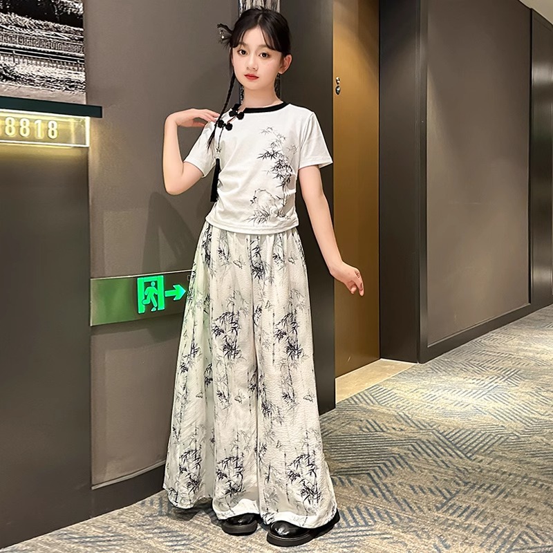 Mädchen Zweiteiler Im Chinesischen Stil Mit Weiter Sommerhose_voghion.com