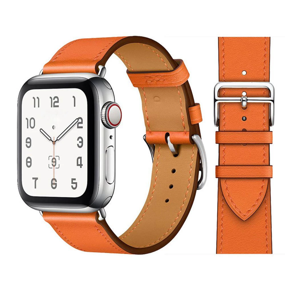 Подходит для кожаного ремешка Apple Hermes ремешок iWatch 8/7/6/5/4 поколения - цвет поколения - кожаный ремешок против взрыва