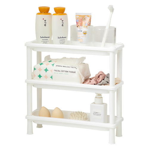 Home Mini Plastic Bathroom Rack Desktop Cosmetic Mask Storage Rack Bathroom Rack Free of Punch
