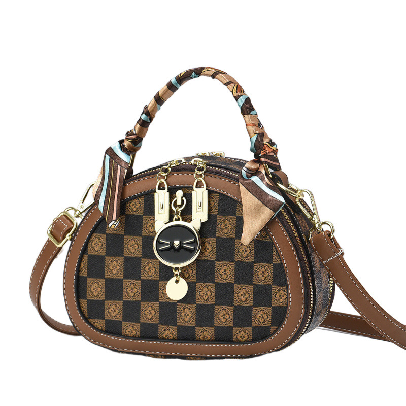 Comercio exterior 2024 verano tablero de ajedrez bolsos nuevos lindos bolsos frescos de alta moda versátil bolsos portátiles de mujer