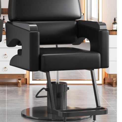 silla de peluquería simple salón de peluquería permeado corte de cabello silla de peluquería de elevación rotativa silla de peluquería de cuero