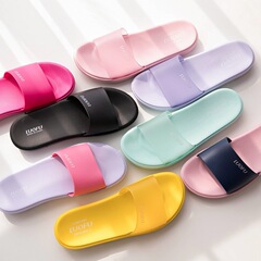 羅敷luofu 經典女士夏季防滑超市居家洗澡室內舒適輕便涼拖鞋純色