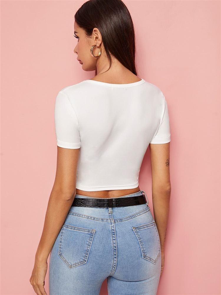 Women s Butterfly Print Slim Short Sleeve T-Shirt nihaostyles clothing wholesale NSGMY70937