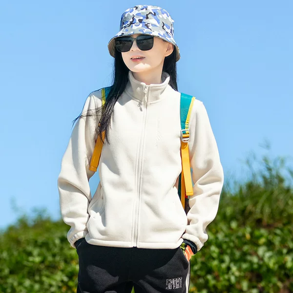 Polar Fleece Jacket Women's Autumn and Winter Fleece-Lined Thickeneded Fleece Jacket Stand Collar Double-Sided Fleece Jacket Windproof Warm Top