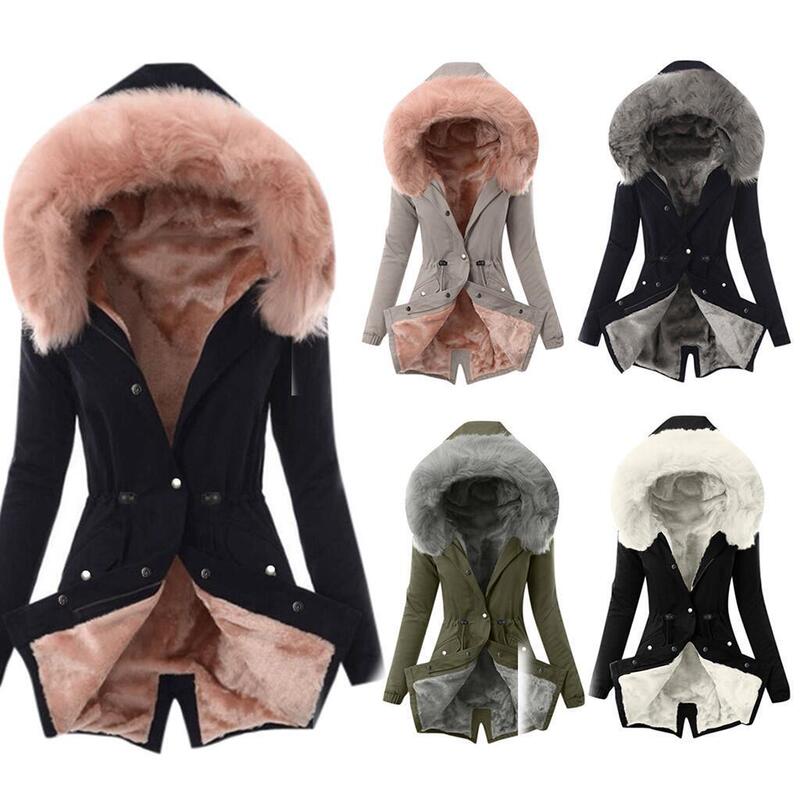 【Double Thickened for Cold Protection】Amazon Women's Cotton Parka Warm Cotton Jacket with Hood Winter Coat Cotton Padded Jacket