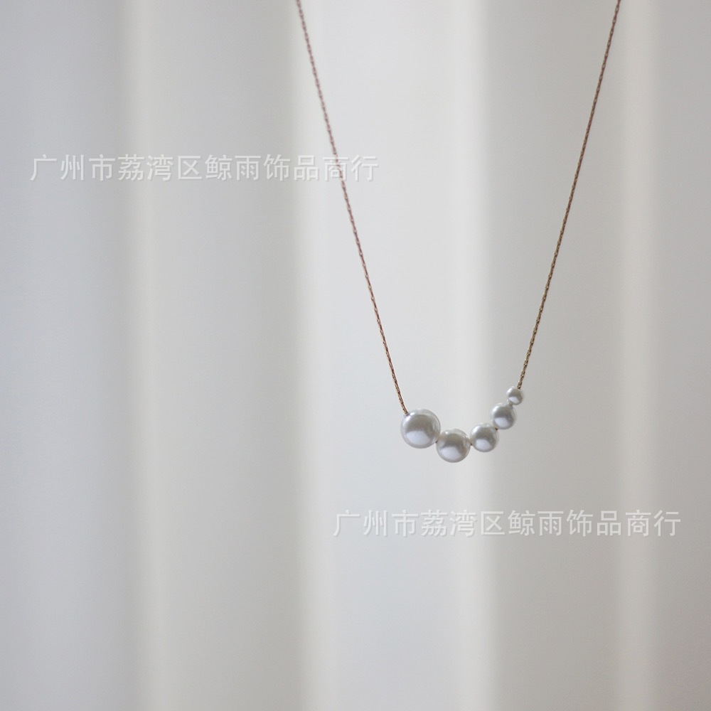 Jewelry Gradient Bubble Five Pearl Collar Chapado En Oro De Acero De Titanio De 18 Quilates display picture 5