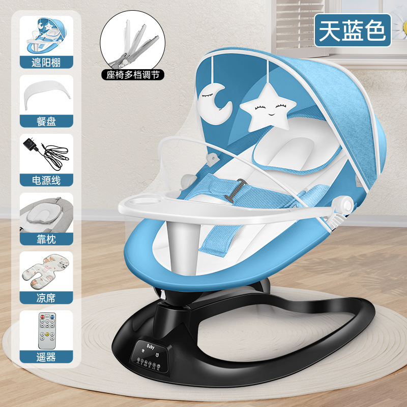 평평하게 누워 있는 파란색 디너 접시, 모기장, 작은 침대로 사용할 수 있음, 터치 스크린 블루투스