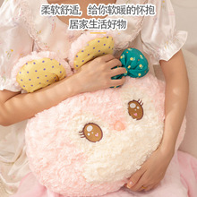 卡通暖手抱枕毯子三合一插手捂汽车办公室午睡枕头空调毯热水袋冬