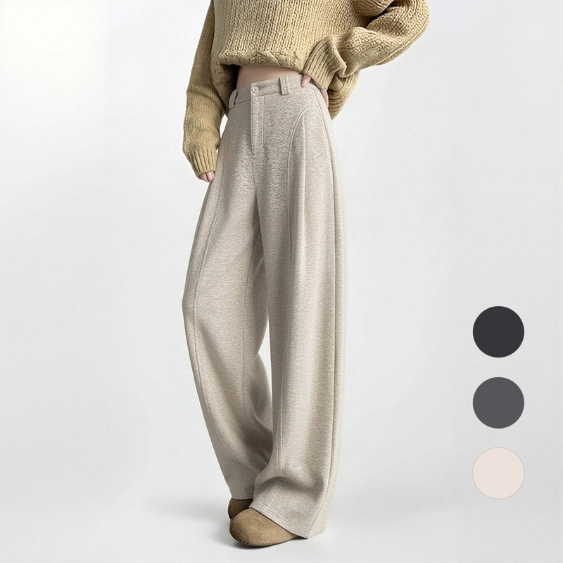 0263/0264 Mulberry Silk and Merino Wool Straight-Leg Pants with Front Opening, Linen Straight-Leg Pants with Back Elastic and Front Opening 0263/0264 Mulberry Silk and Merino Wool Straight-Leg Pants with Front Opening, Linen Straight-Leg Pants with Back Elastic and Front Opening