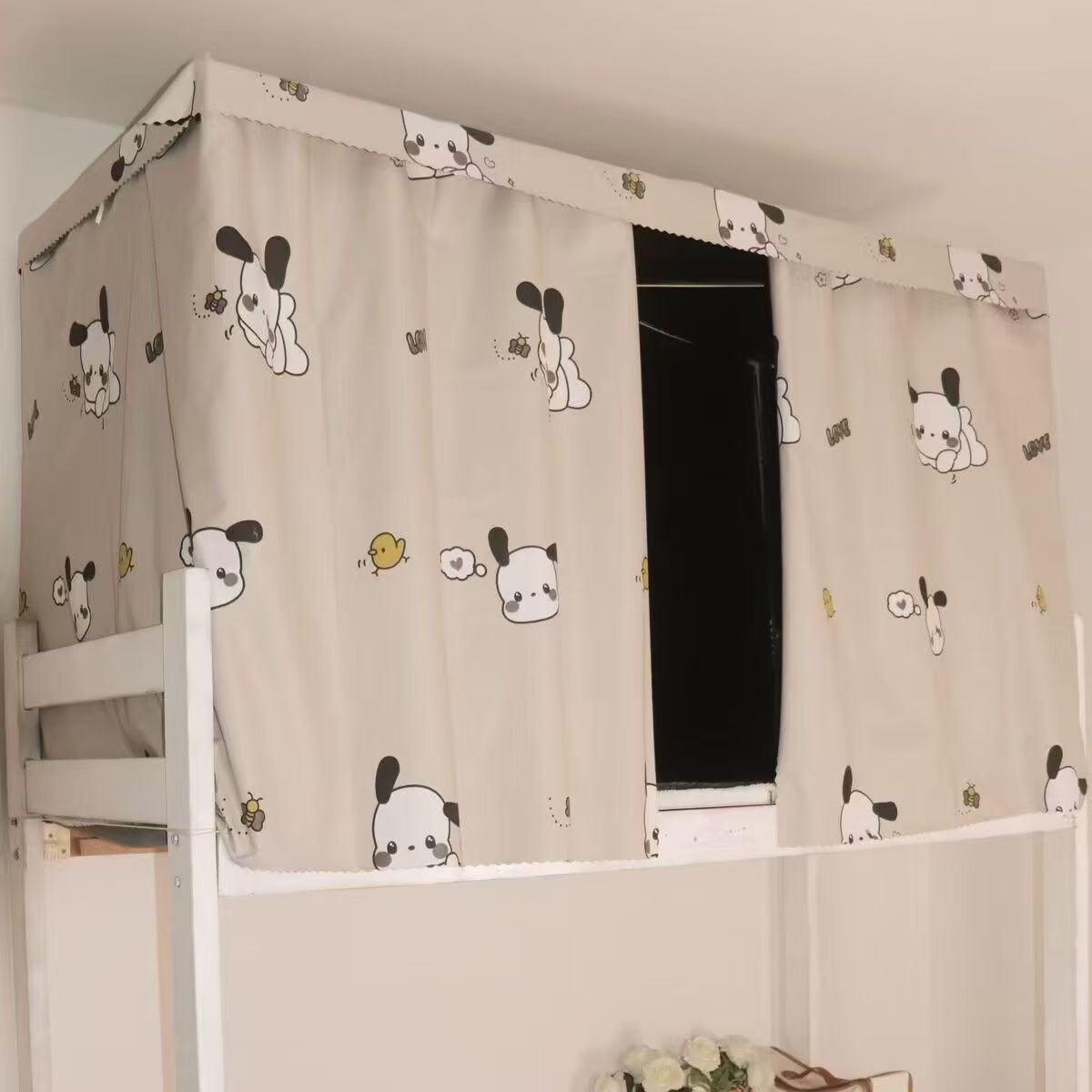 Bed Curtain for College Students, Upper and Lower Bunk Dormitory Artifact, Bedroom Blackout Curtain, Bed Curtain, Bed Surround, Mosquito Net, Simple Girly Heart
