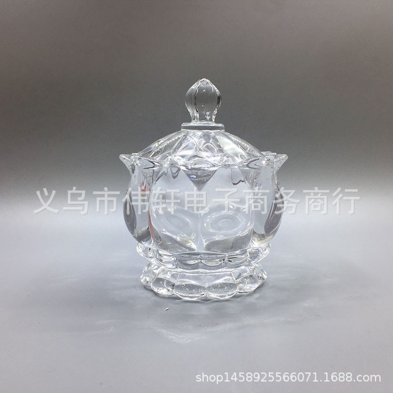 新款欧式条纹糖缸创意广口玻璃瓶透明糖果罐干果罐燕窝糖果盅货源