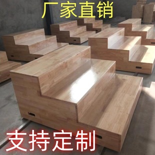 Solid wood chorus platform three-layer movable telescopic joint school music classroom chorus platform push-pull telescopic joint