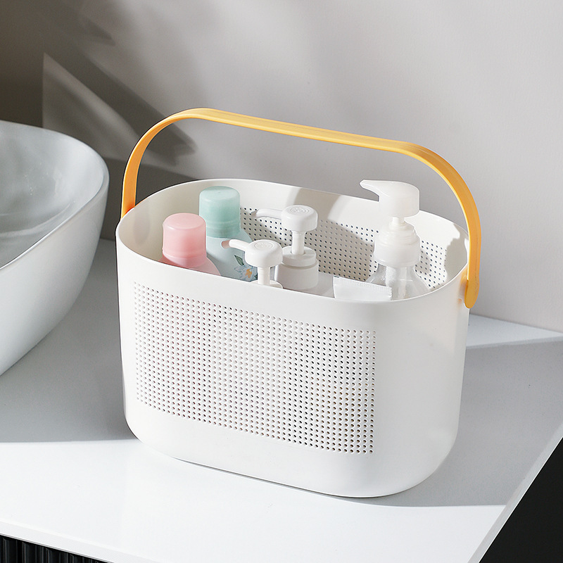 Japanese Style Plastic Bath Basket Toiletries Storage Basket Bathroom Portable Bath Basket Large Hollow Bath Basket
