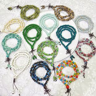 Jingdezhen Ceramic Bracelet Three Circles Student New Chinese Style Simple Jewelry Ceramic Bracelet Student Gift Stall Jewelry