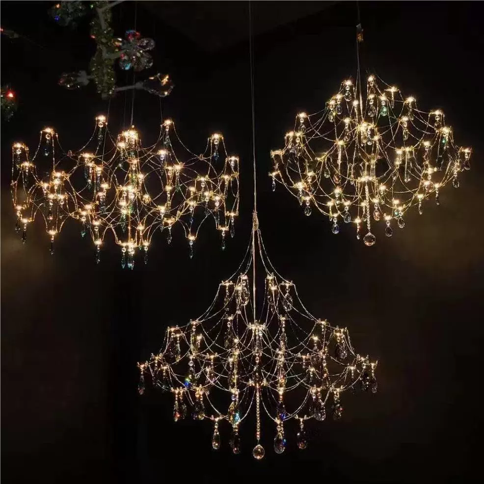 Modern crystal pendant stainless steel, ceiling lamp for living room, lights, light luxury style