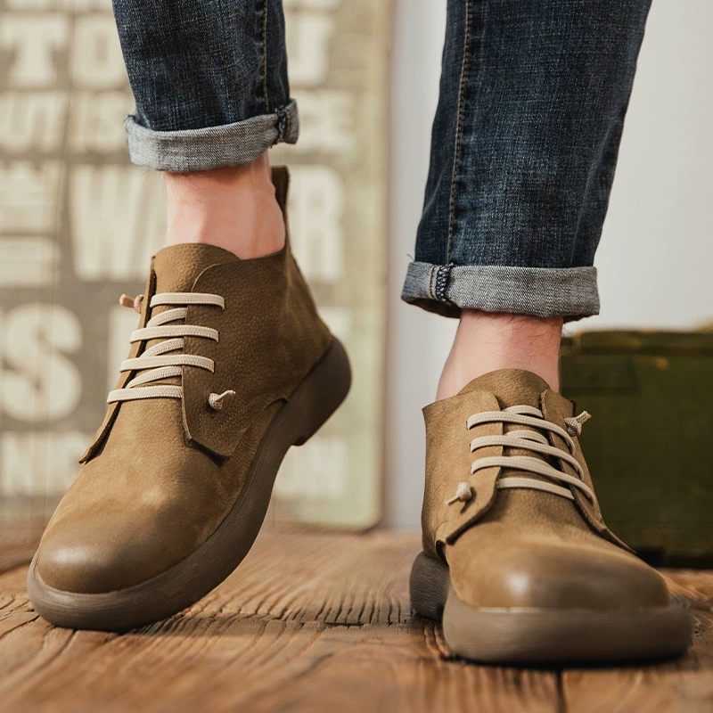 Ретро литературные кожаные повседневные короткие сапоги плюс бархат осень-зима новые ботинки Мартин теплые хлопчатобумажные сапоги