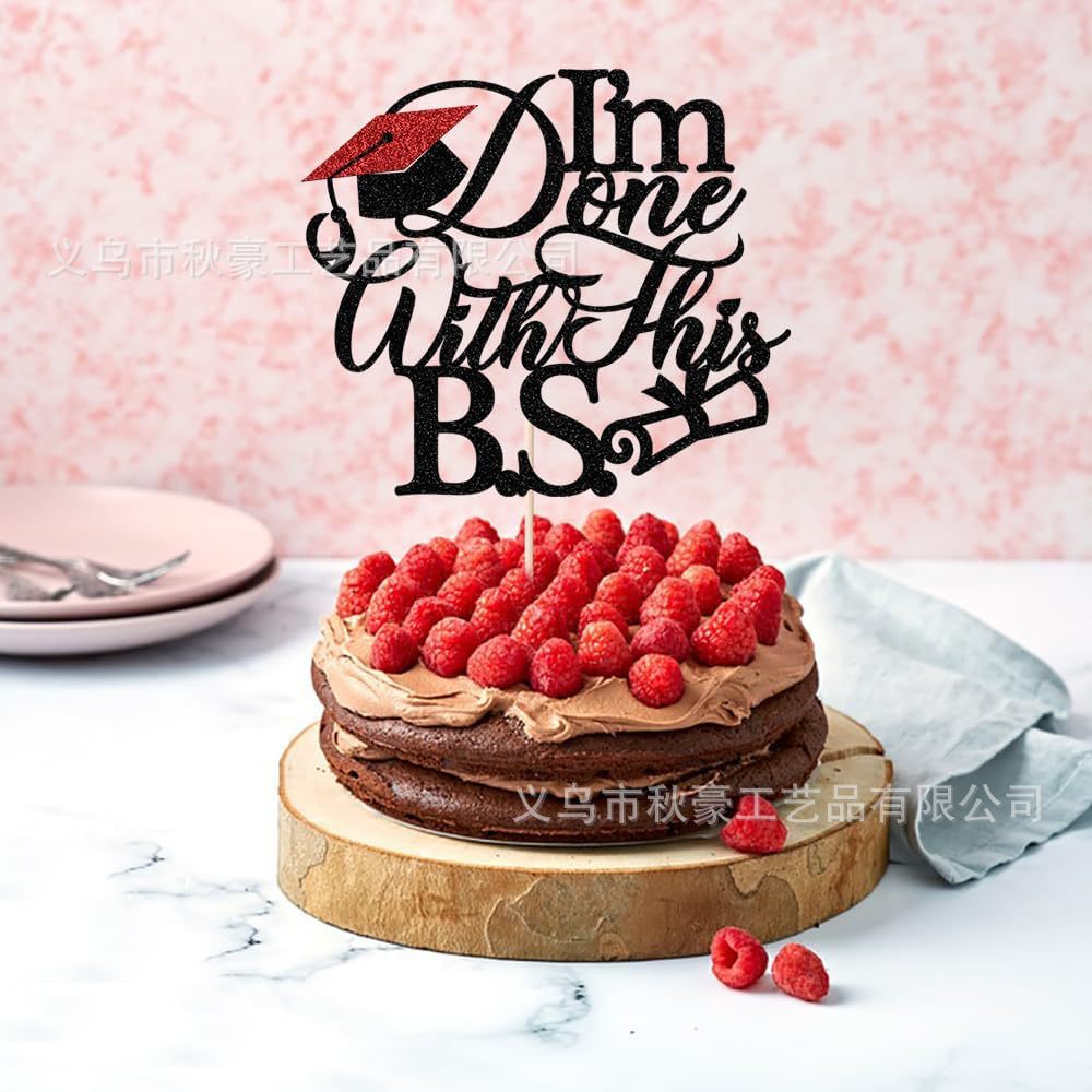 1 pieza de I'm Done with This B.S tarta inserta decoración divertida para felicitar la fiesta de graduación nuevo inserto
