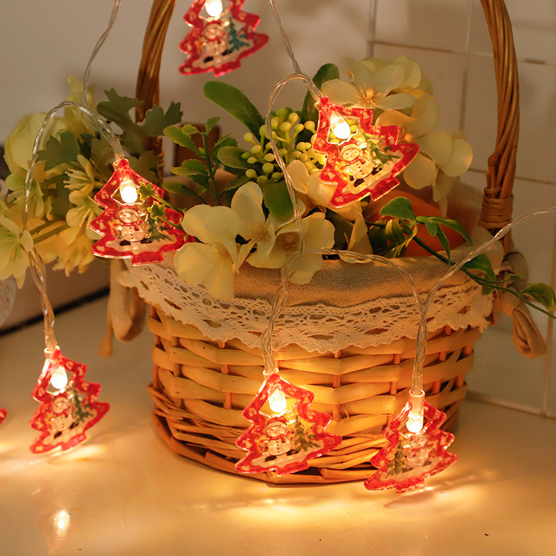 Decoración navideña, luces de colores, luces intermitentes, luces de cadena, alces huecos, luces colgantes, decoración de la habitación de la niña, atmósfera del maletero