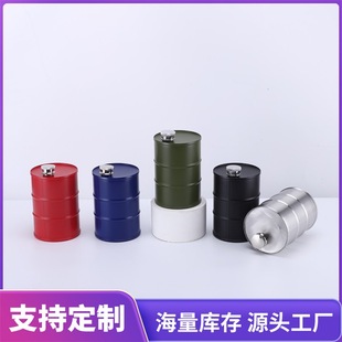 Outdoor Creative Camping Style Wine Bottle 304 Stainless Steel Cylindrical Wine Bottle 750ml Steam Diesel Barrel Wine Bottle Factory Direct Supply