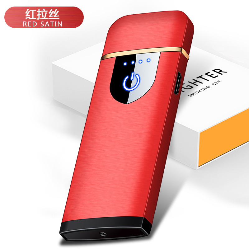 新型充電プラスチックUSB指紋タッチ感応電子ライター小型で便利なシガレットライターはロゴを作ることができる|undefined