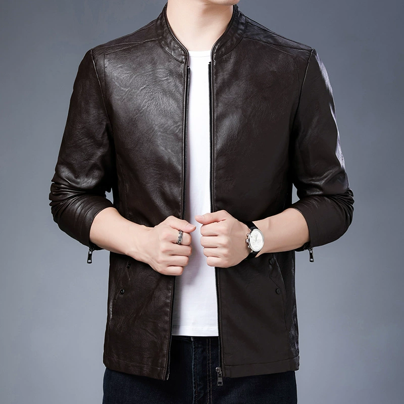 Trend polyurethane short jacket, Korean style, slim fit