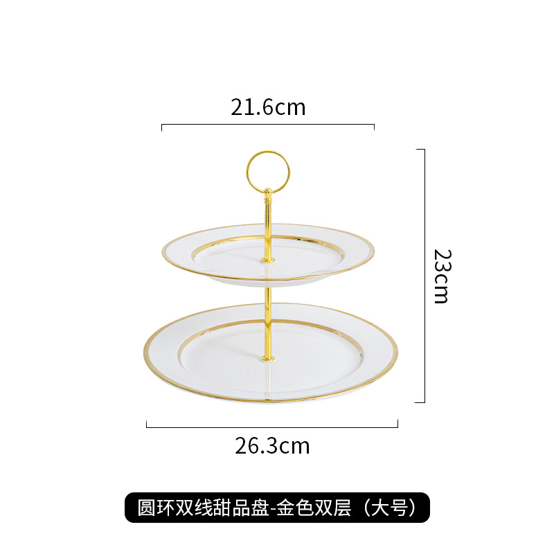 Plato de fruta de tres capas mesa de café de la sala de estar hogar plato de caramelo Pantalla de recepción merienda plato de postre de té de la tarde plato de postre
