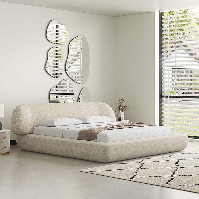 French-Style Light Mature Style Cotton and Linen Fabric Bed, Double Bed for Master Bedroom, High-End Storage Bed, Designer's Elegant Double Bed